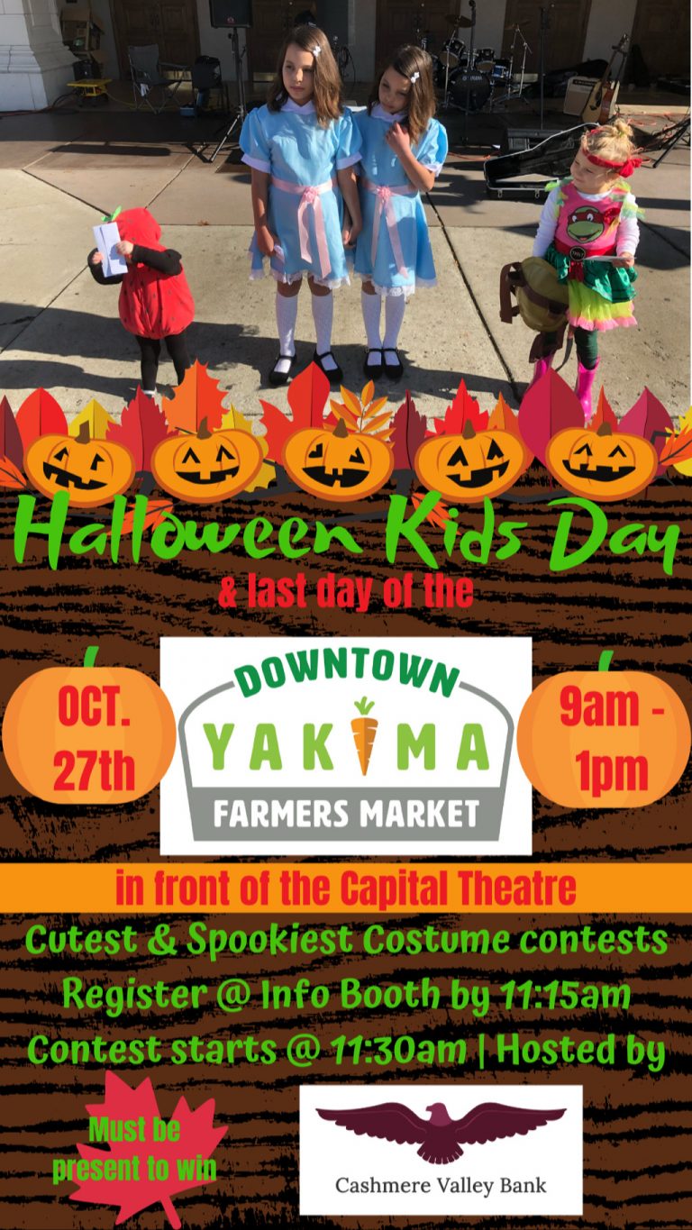 LAST DAY of the DYFM Kids Day Halloween Themed Downtown Yakima